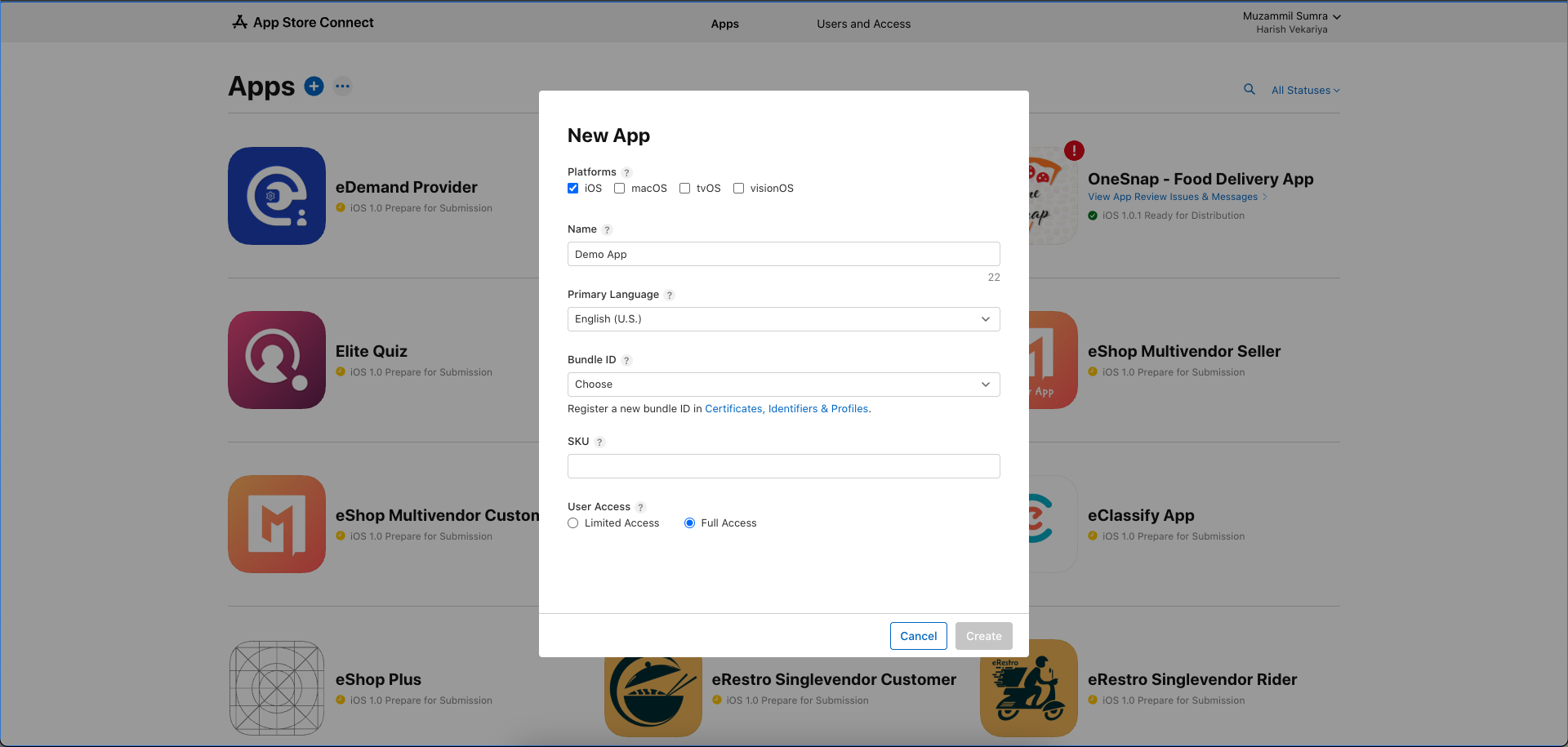 App Store Connect Setup