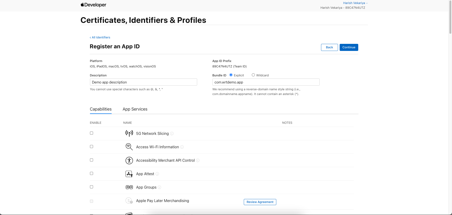 App Store Connect Setup