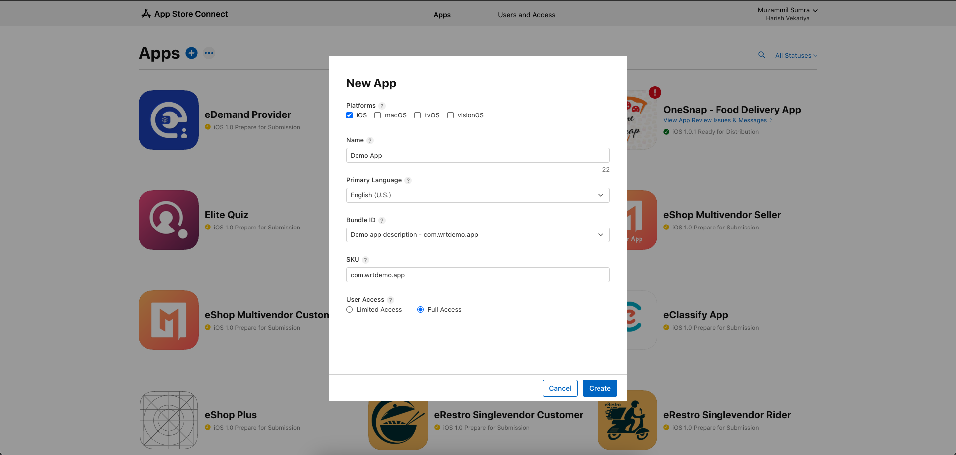 App Store Connect Setup