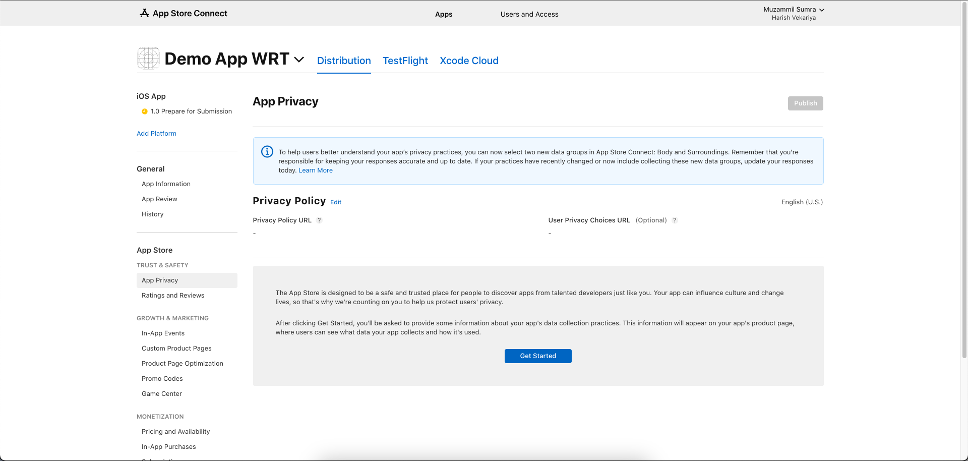 App Store Connect Setup