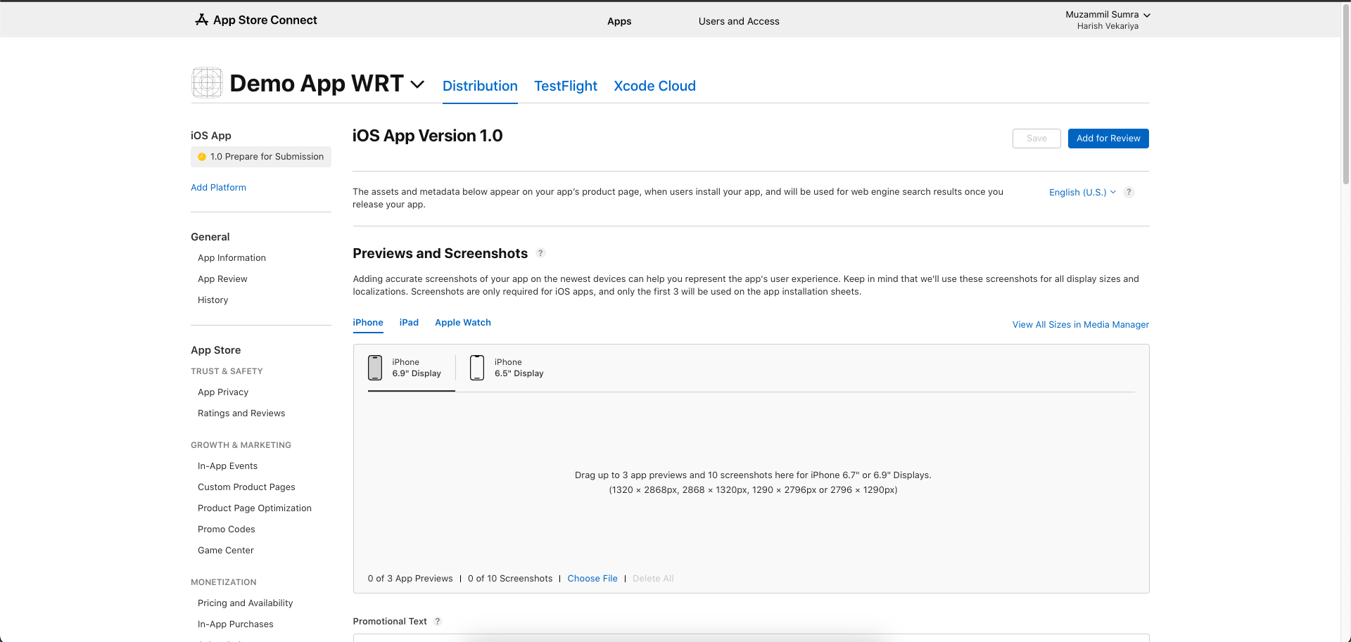 App Store Connect Setup