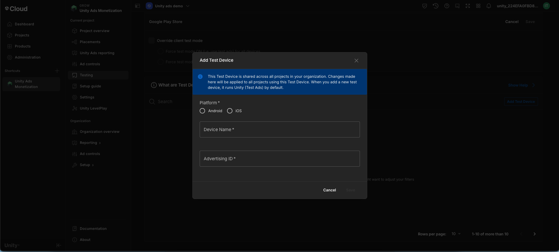 Testing on Specific Device