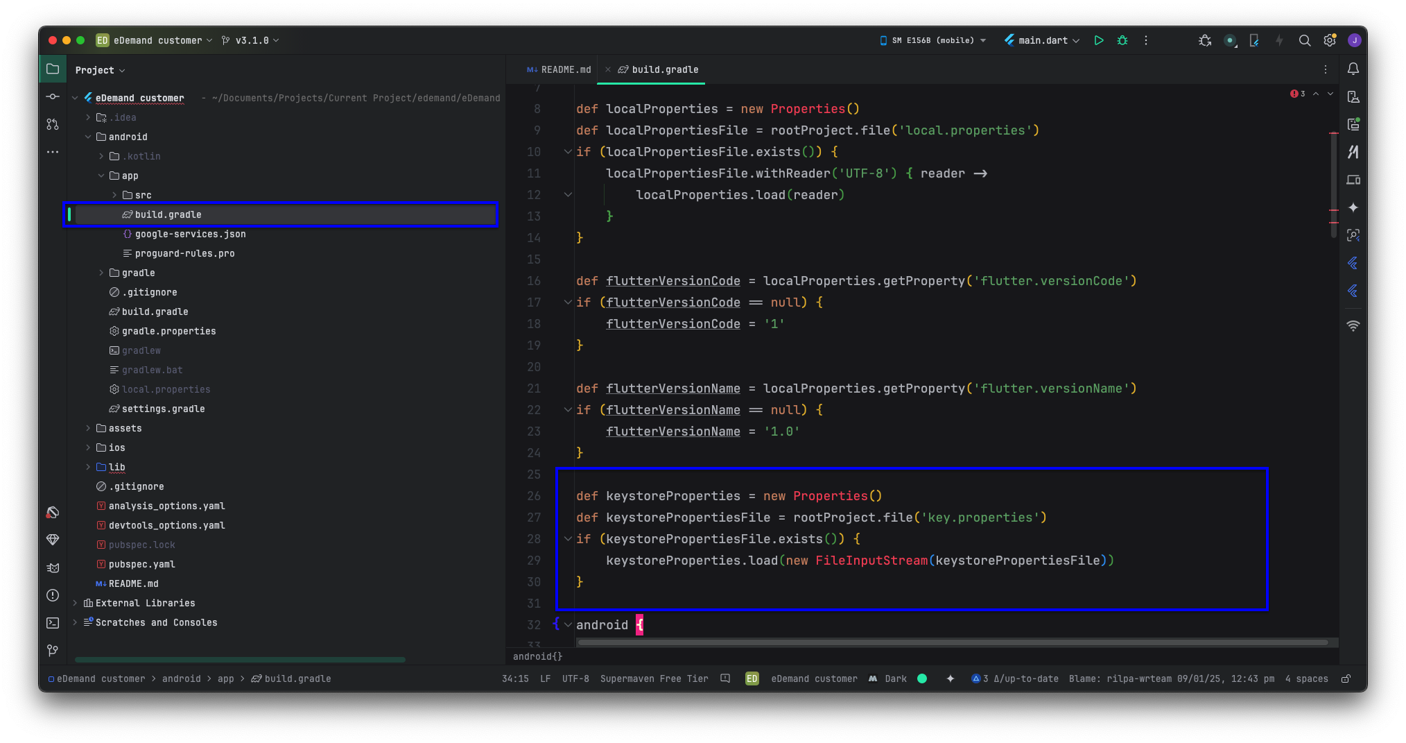 change build.gradle file