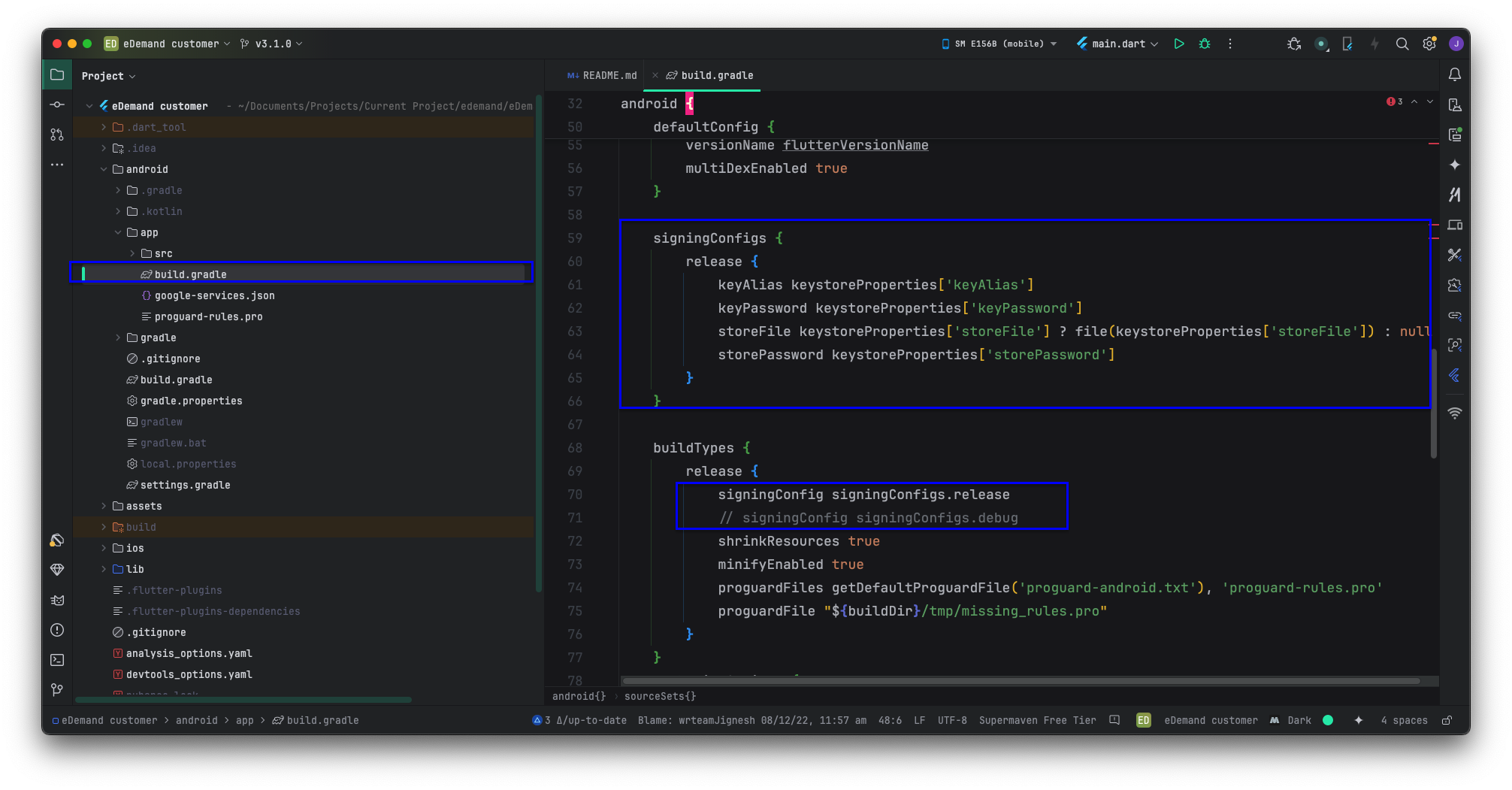 change build.gradle file