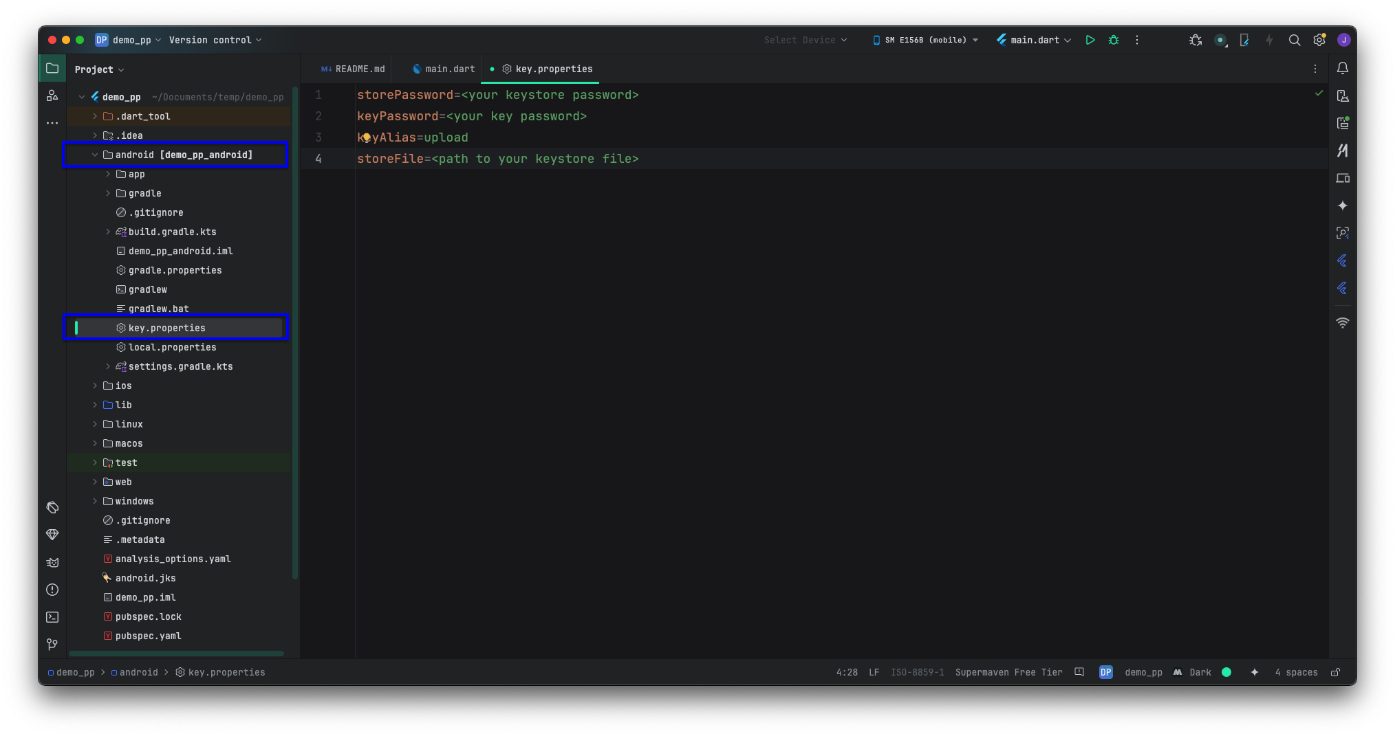 Create key.properties File