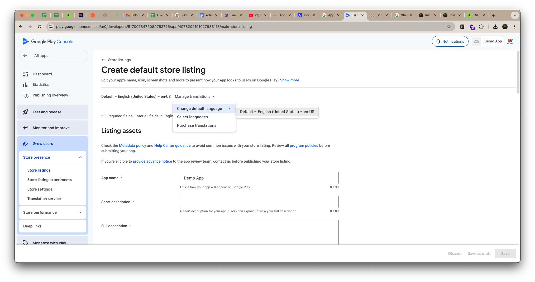 Create Store Listing