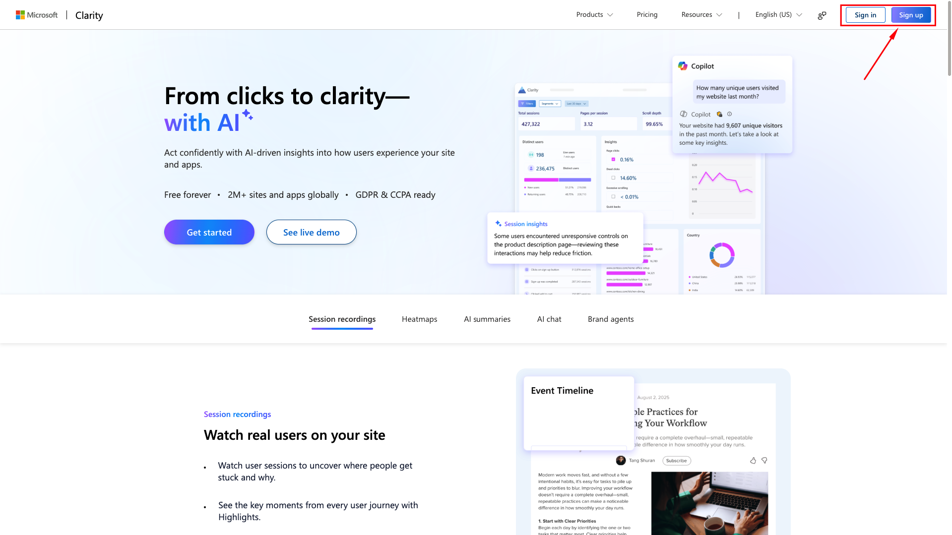 Clarity Homepage
