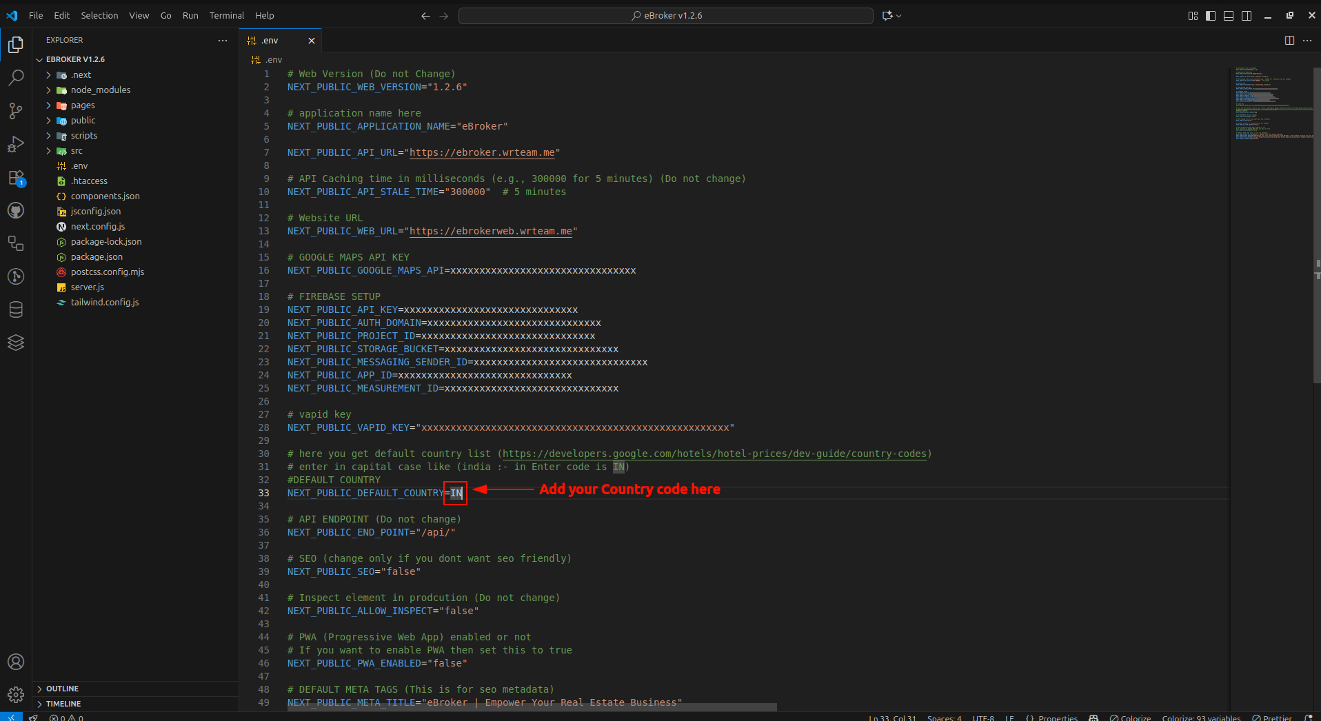 Default Country Code