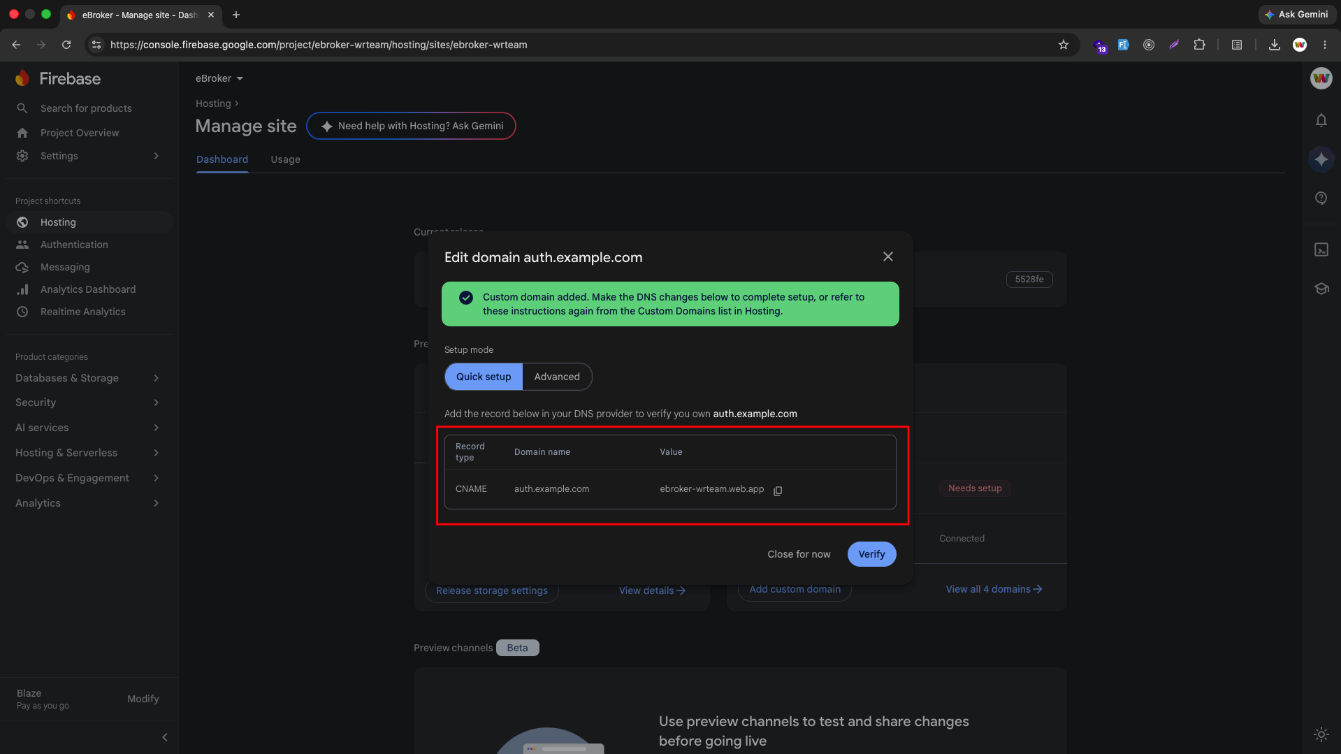 CNAME setup instructions