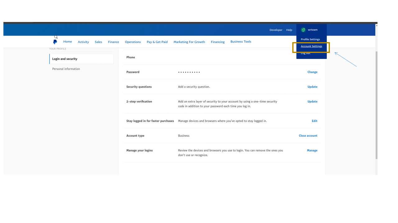 Paypal Step 1
