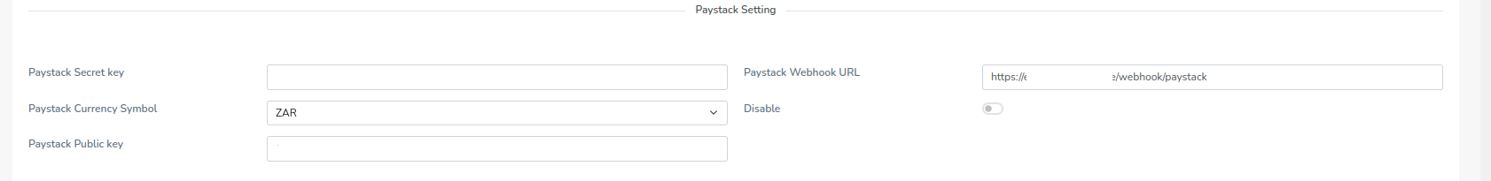 Paystack Settings