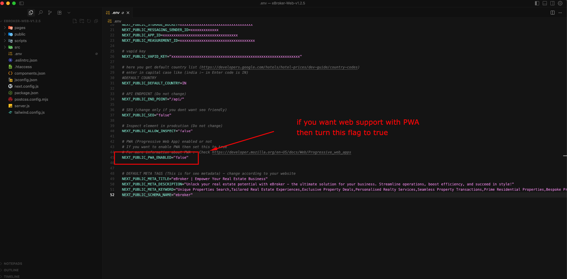PWA Environment Variable