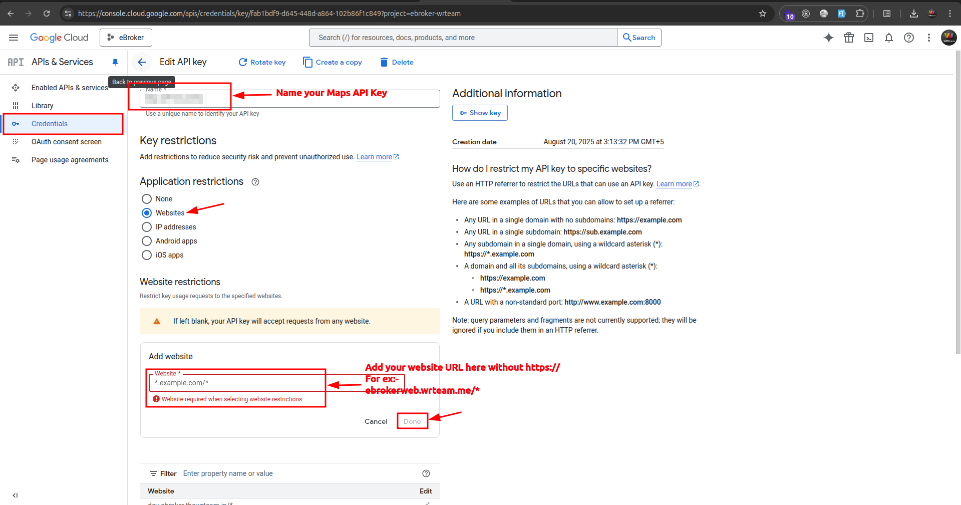 Restricting API Key S3