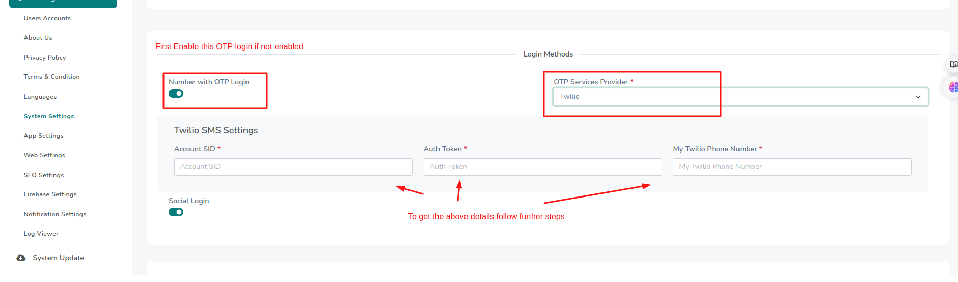Twilio Step 1