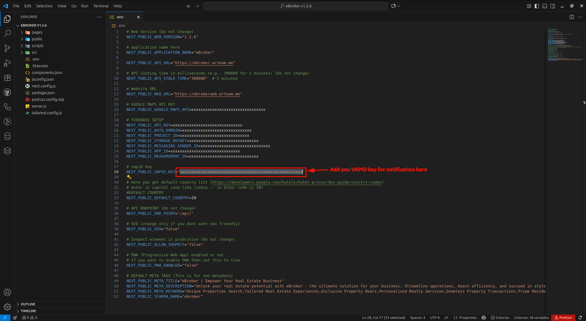 VAPID API Configuration