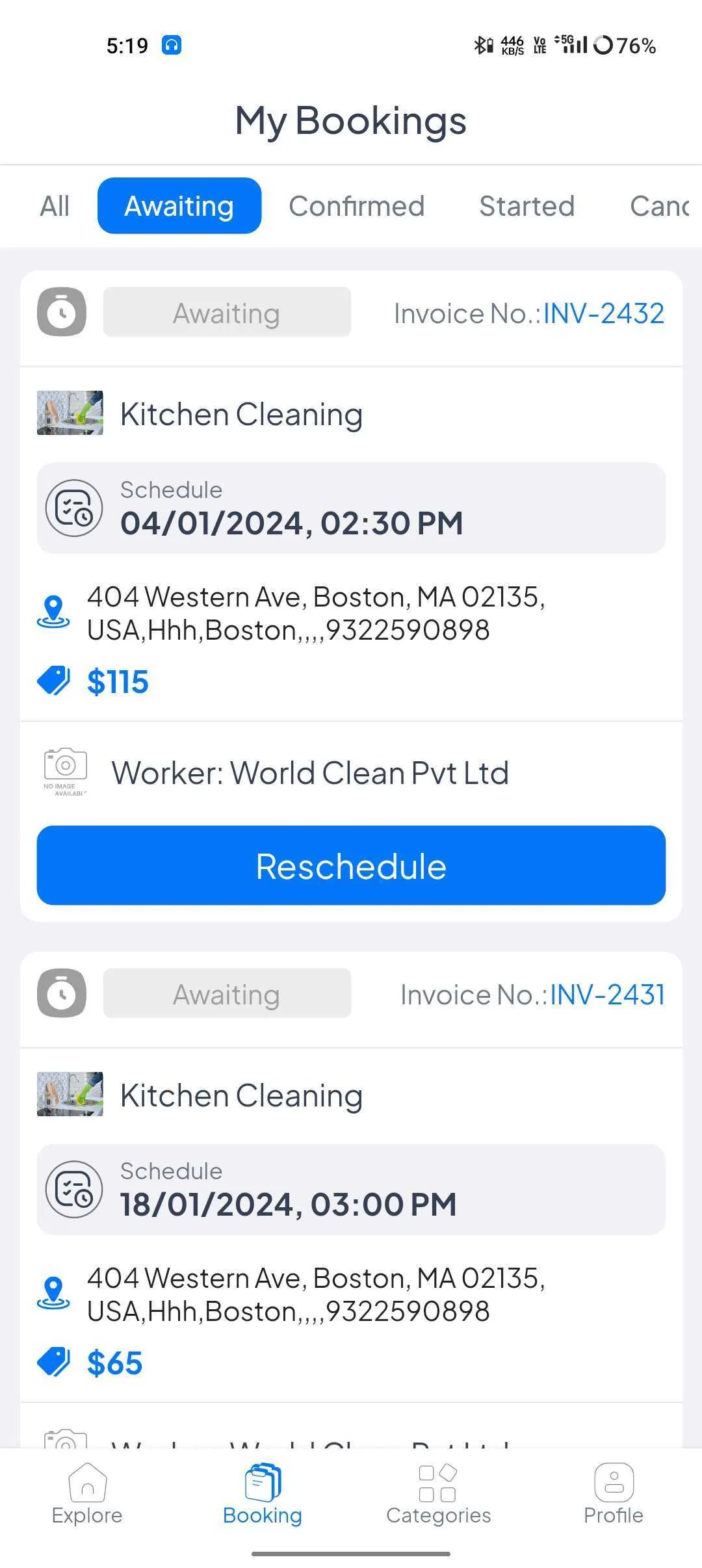 Booking Management