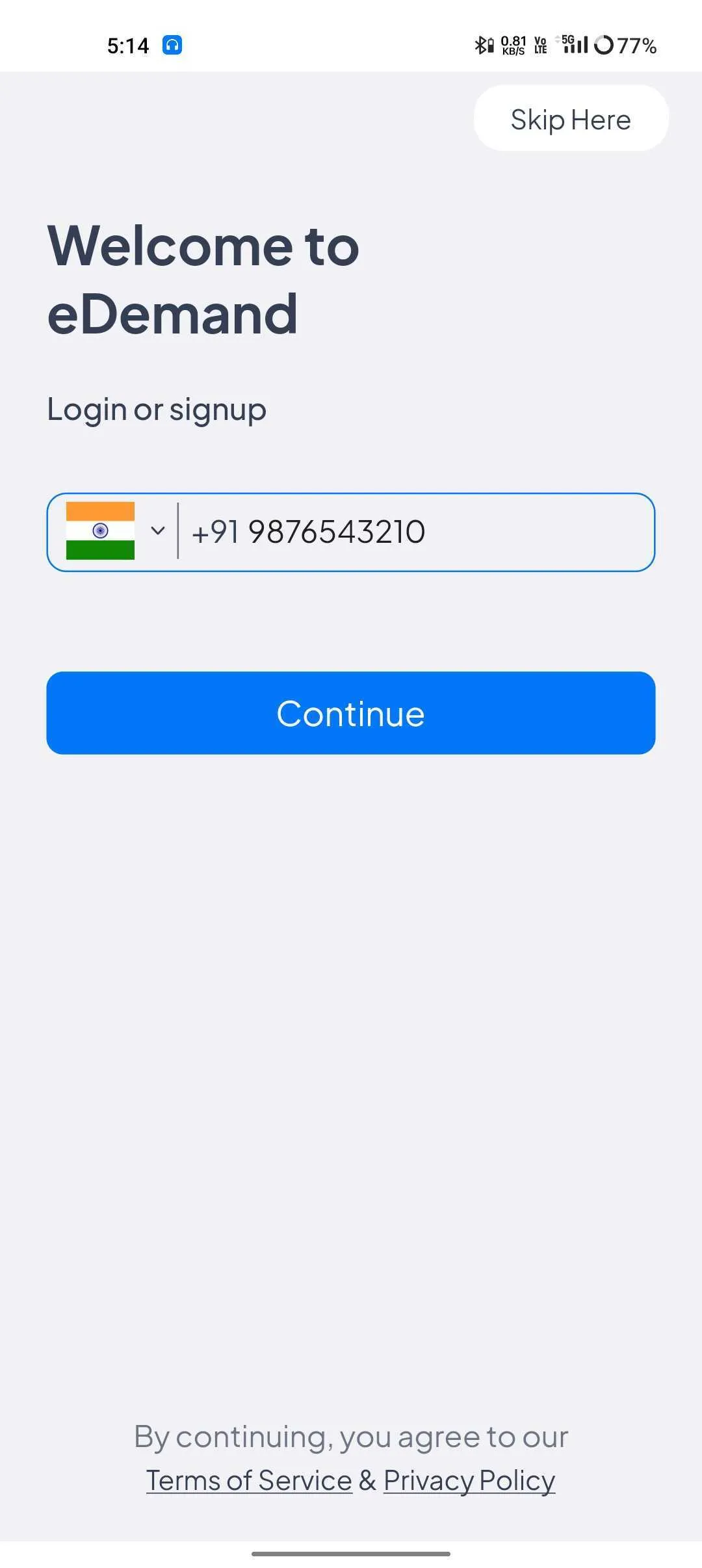 SMS OTP Login