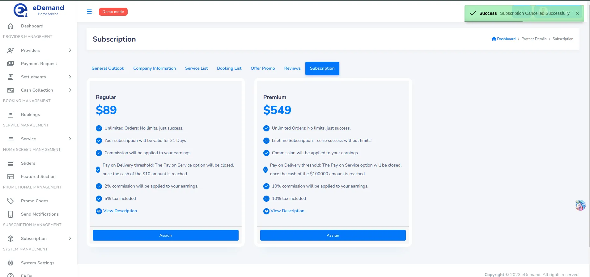 Assign Subscription