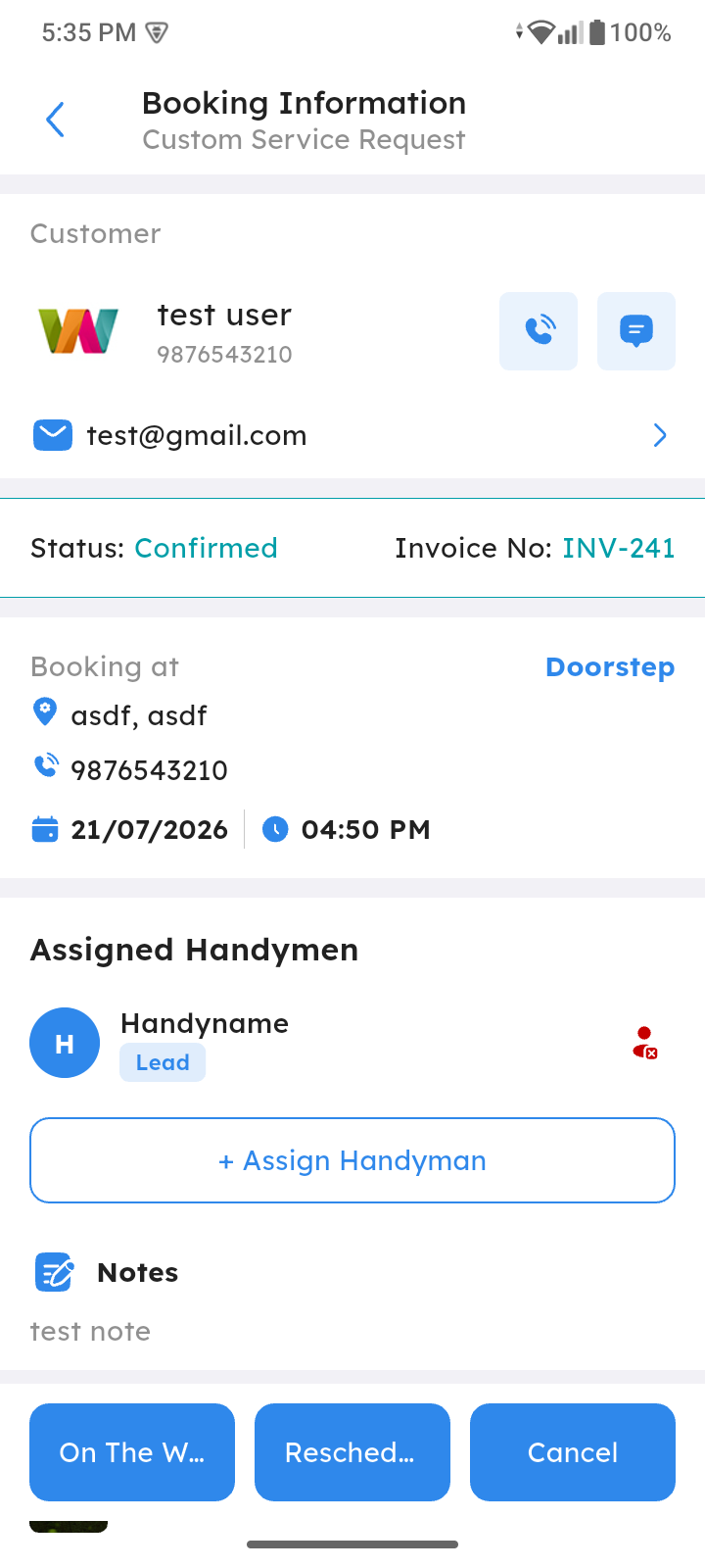 Assign Handyman
