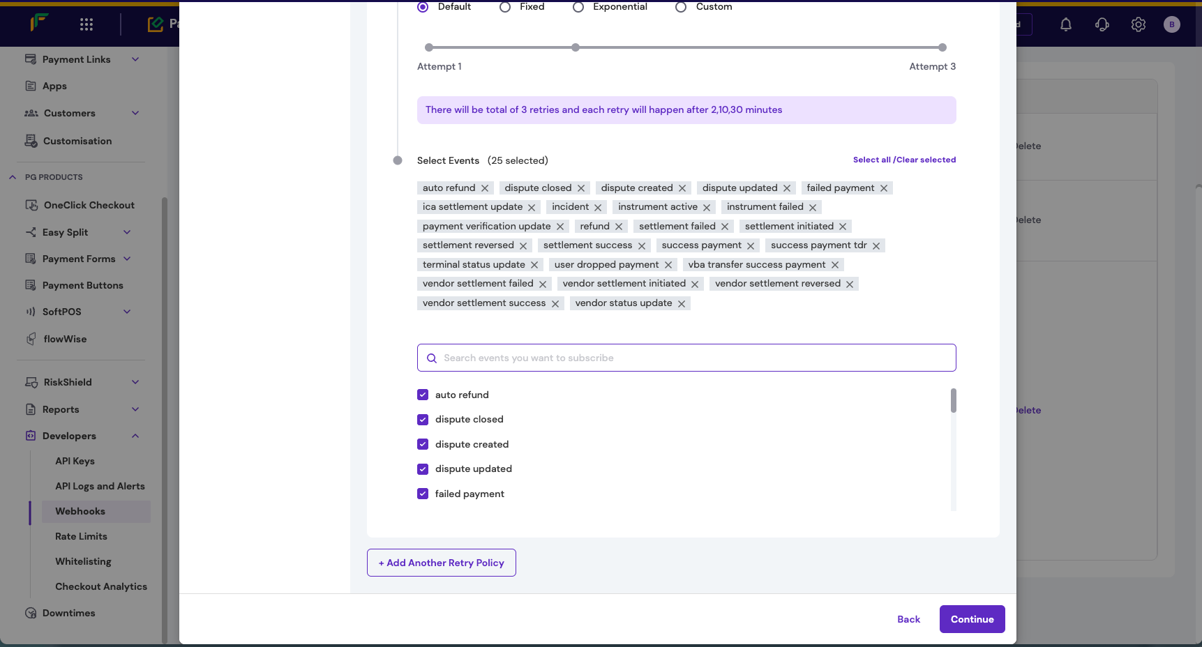 Cashfree Webhook Settings