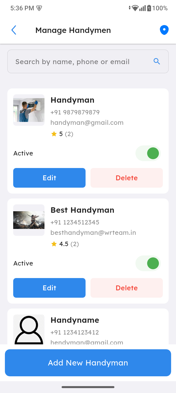Manage Handyman