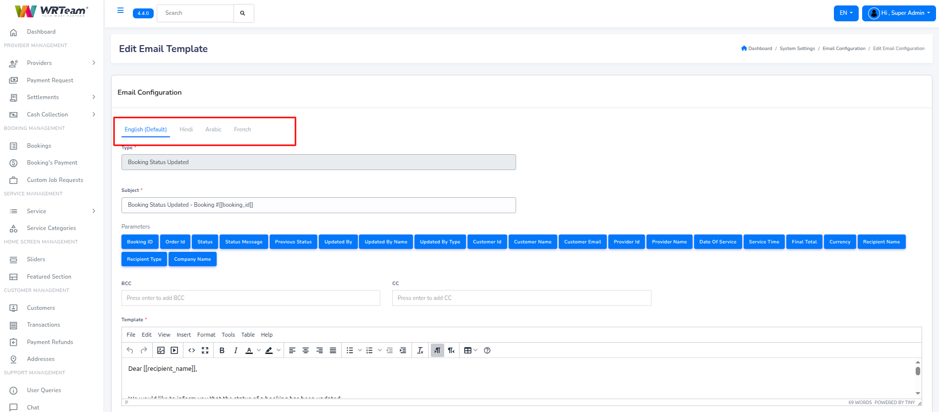 Seo settings general