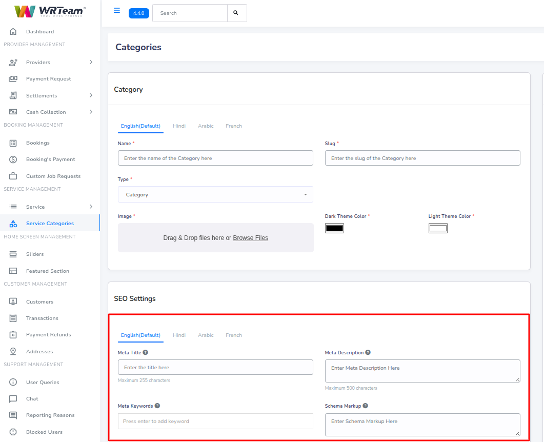 Seo settings individual