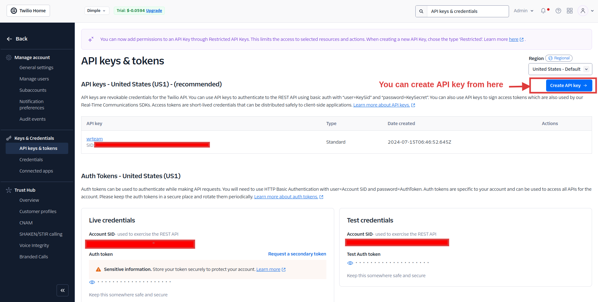 Twilio API Keys