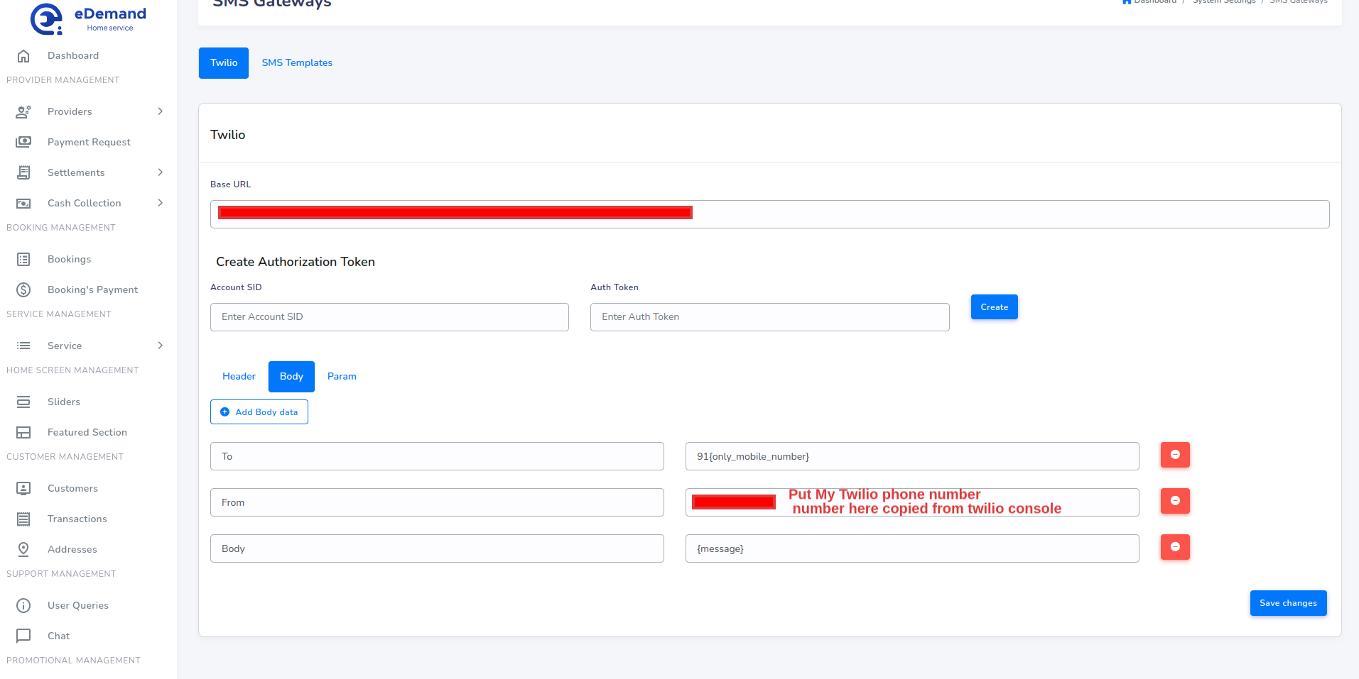 Twilio Admin Config 2