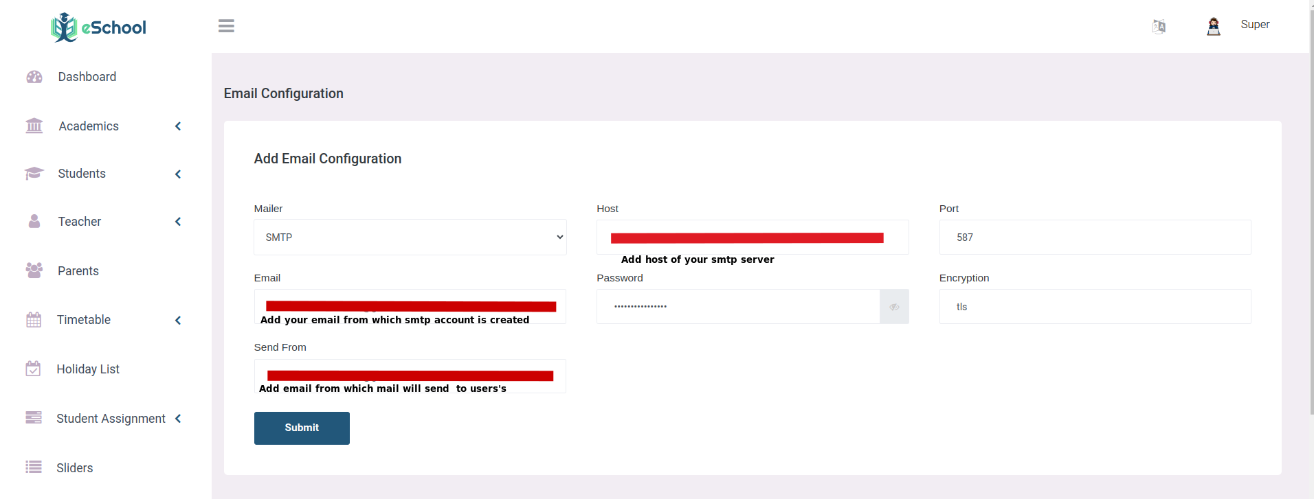 Email Configurations