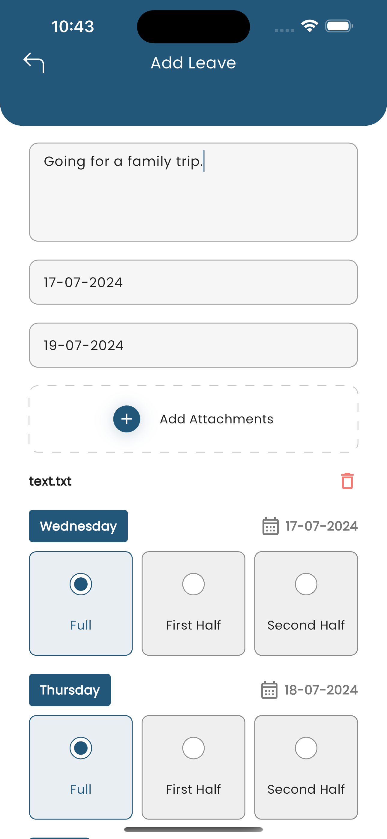 Add Leave