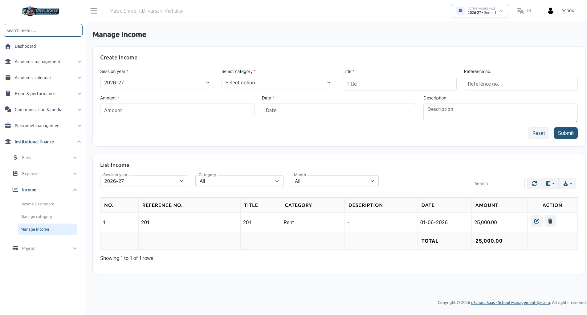 Manage Income