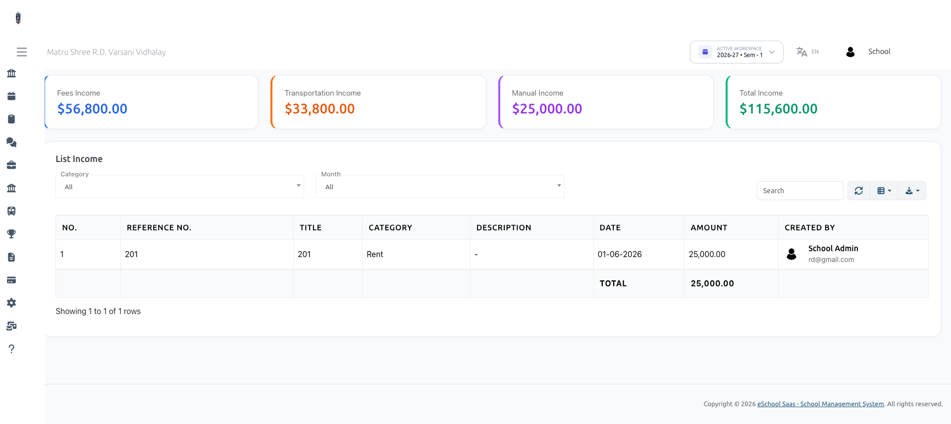 Income Report