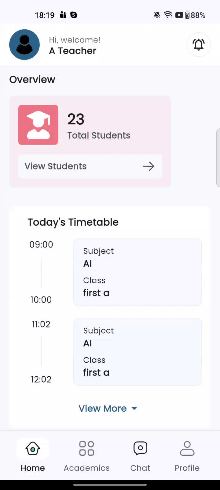 Staff View Own Attendance