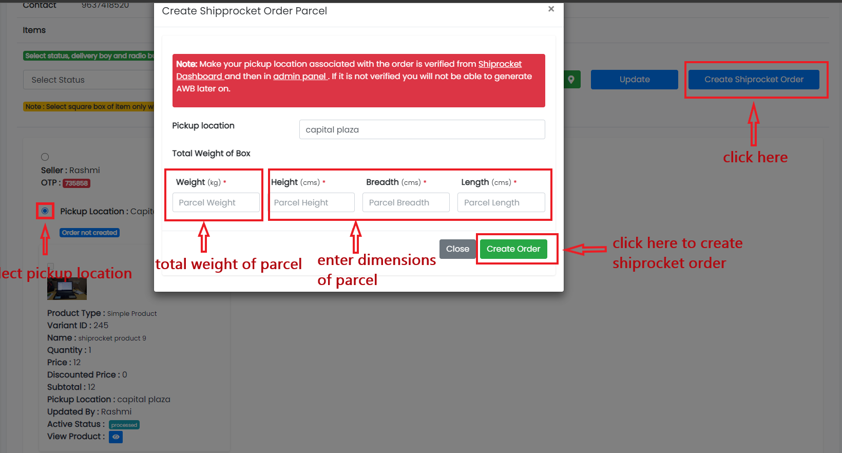 Create Order