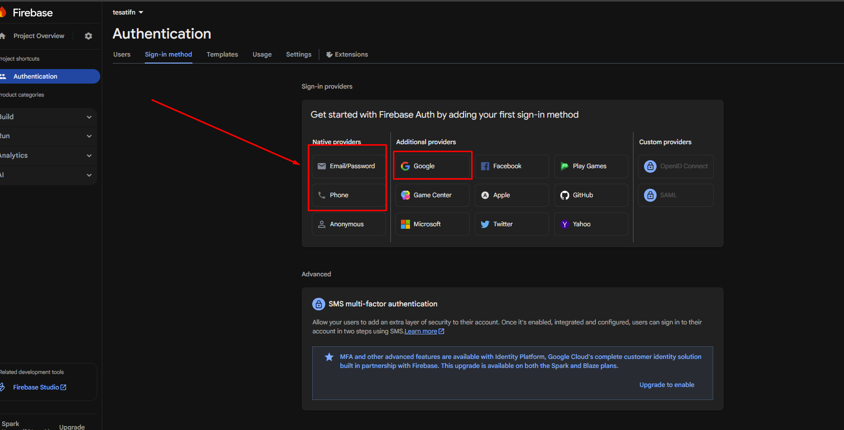 Firebase Configuration Providers