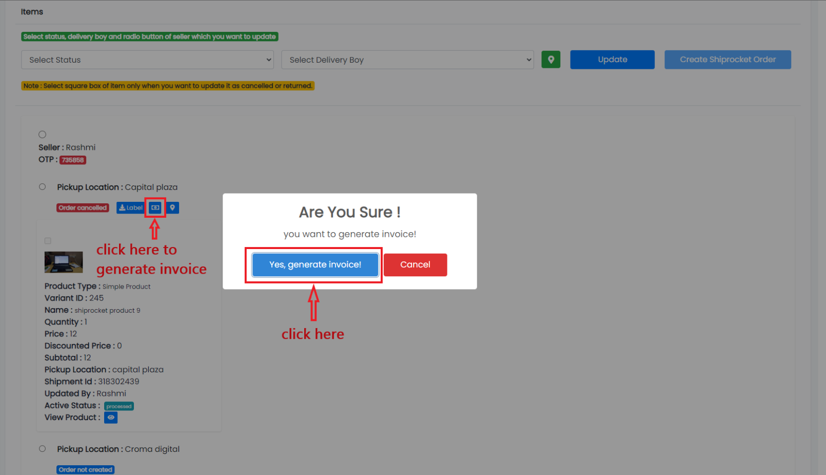 Generate Invoice