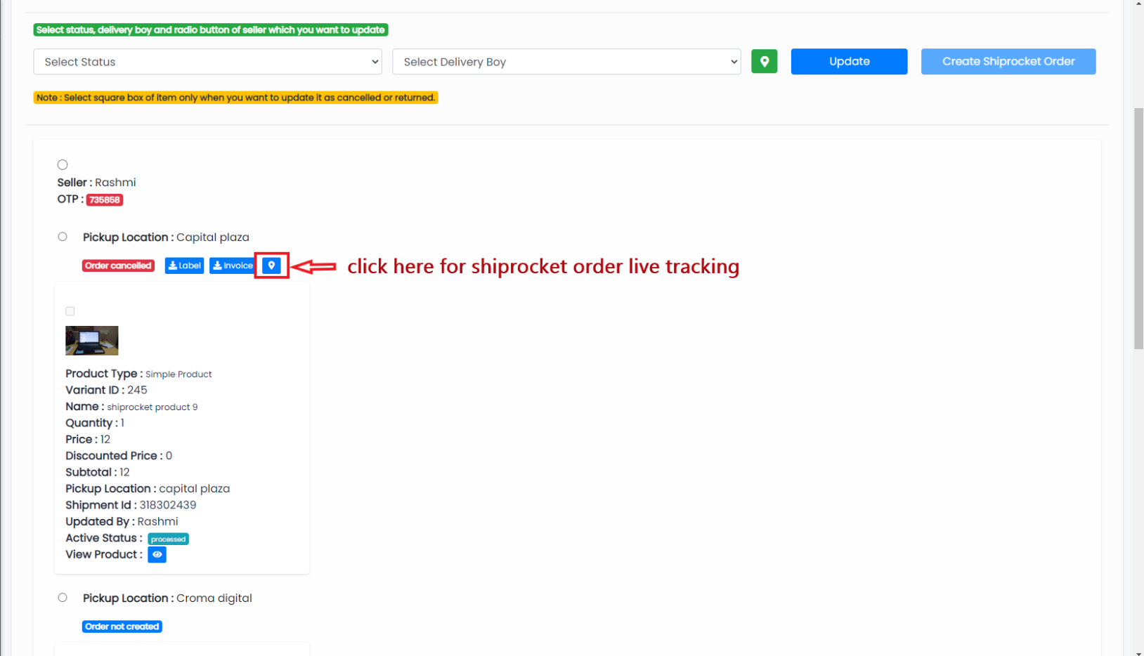 Order Tracking