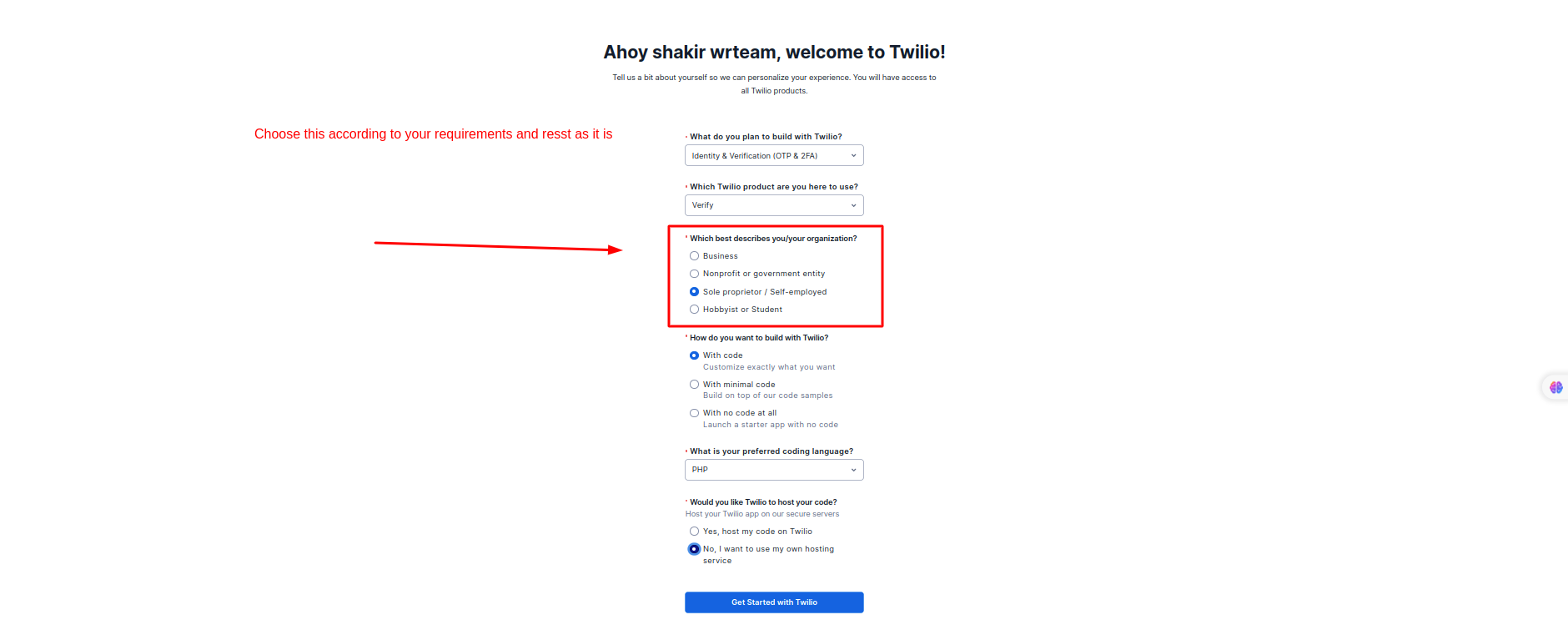 Create Twilio Account