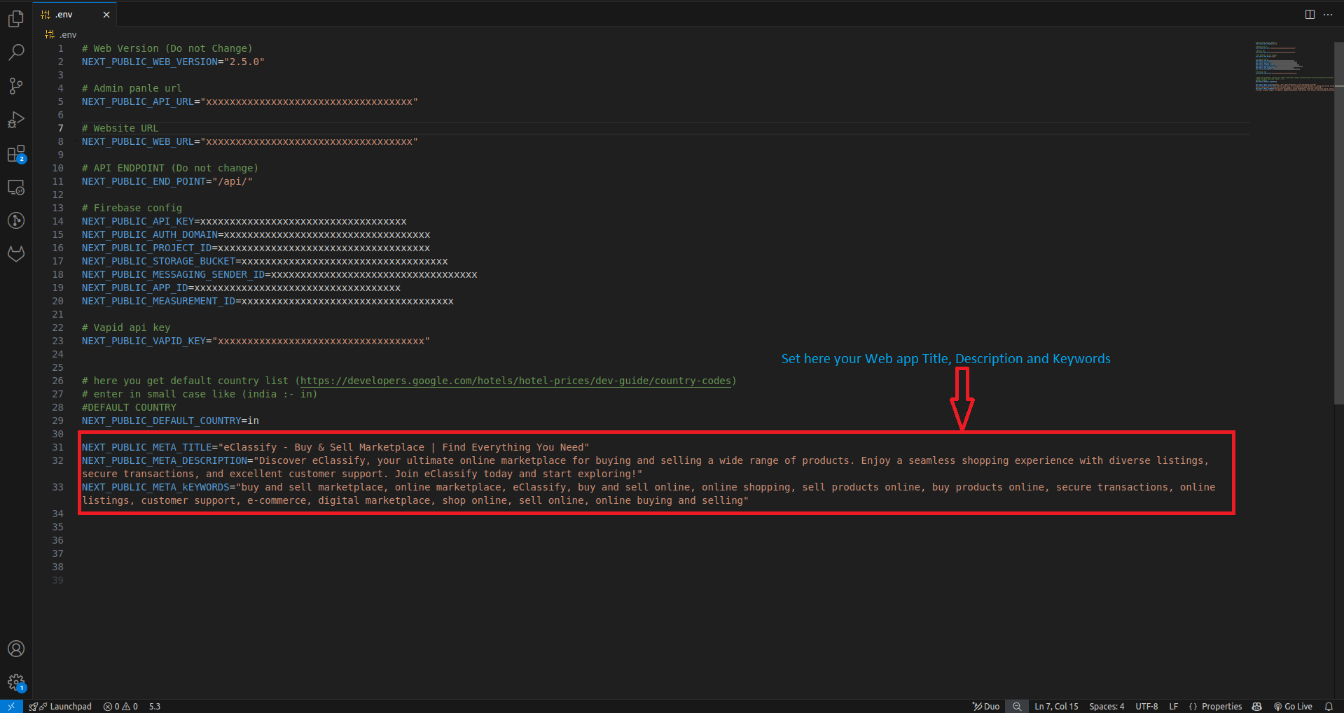 Web Application Name Setting
