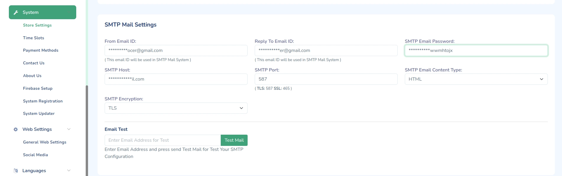 Email Settings