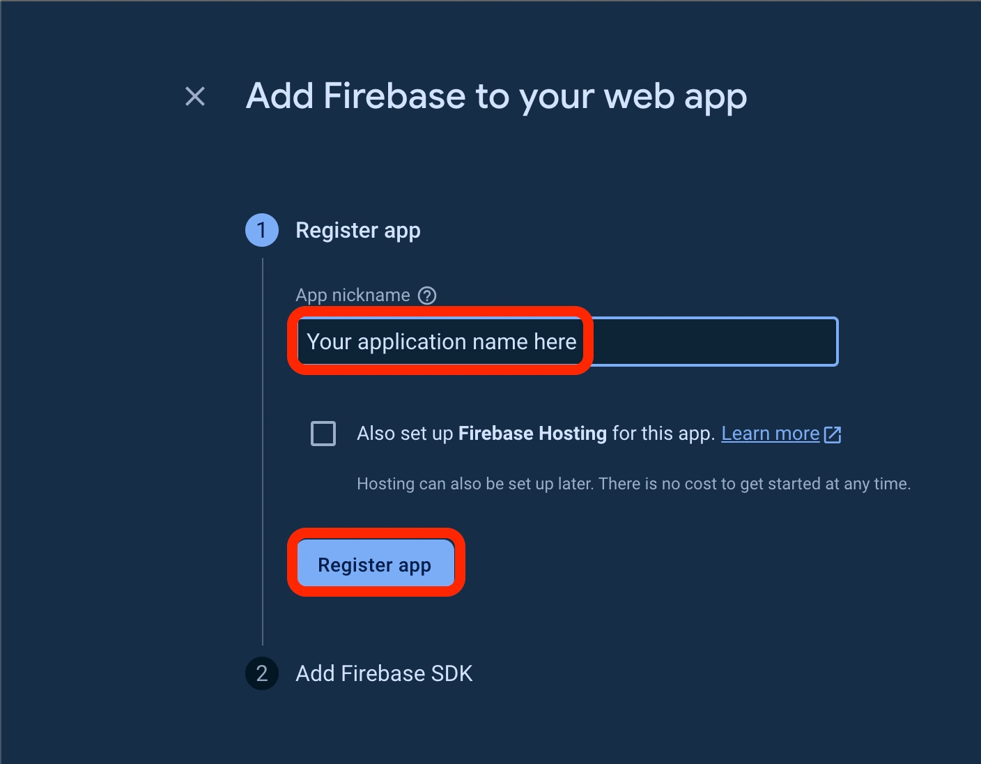 Firebase Setting 2