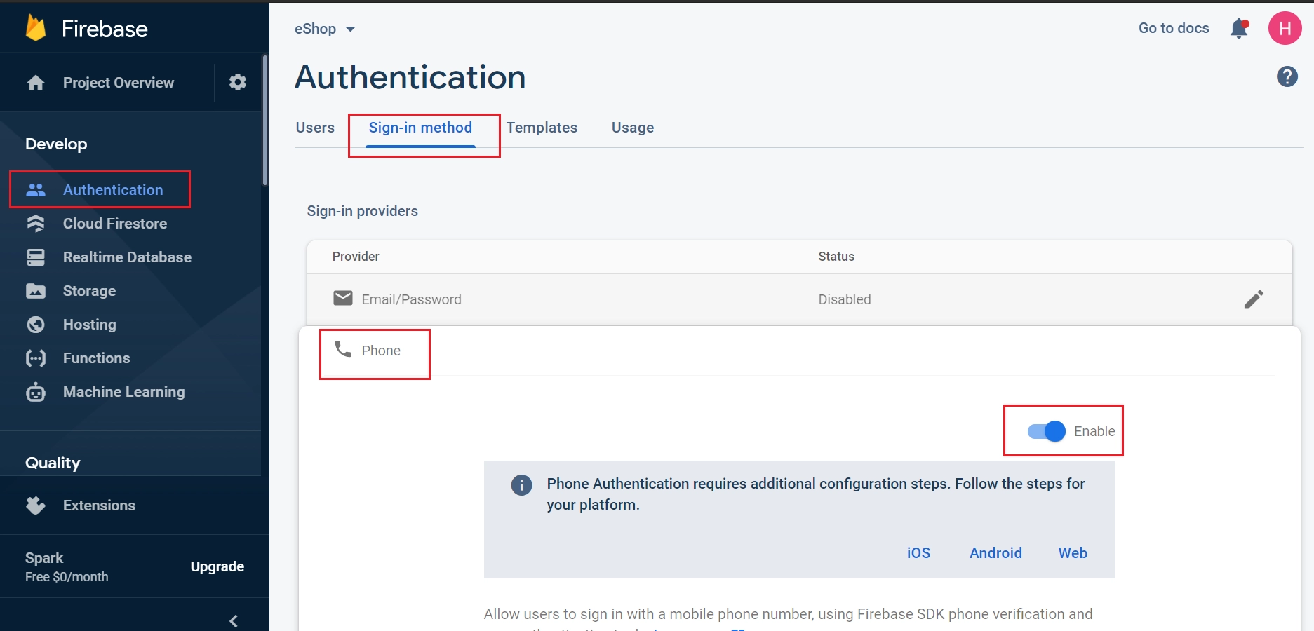 Firebase Auth 1