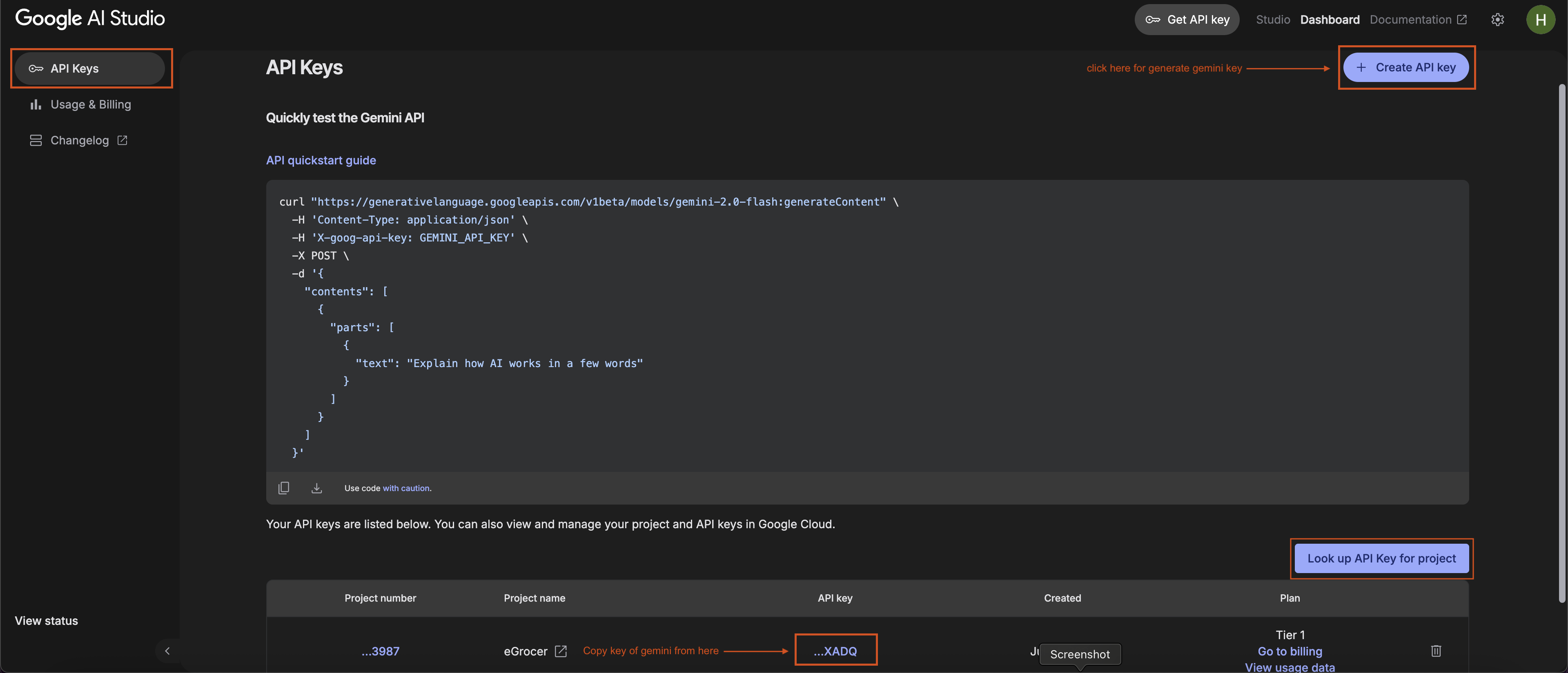 Create API Key