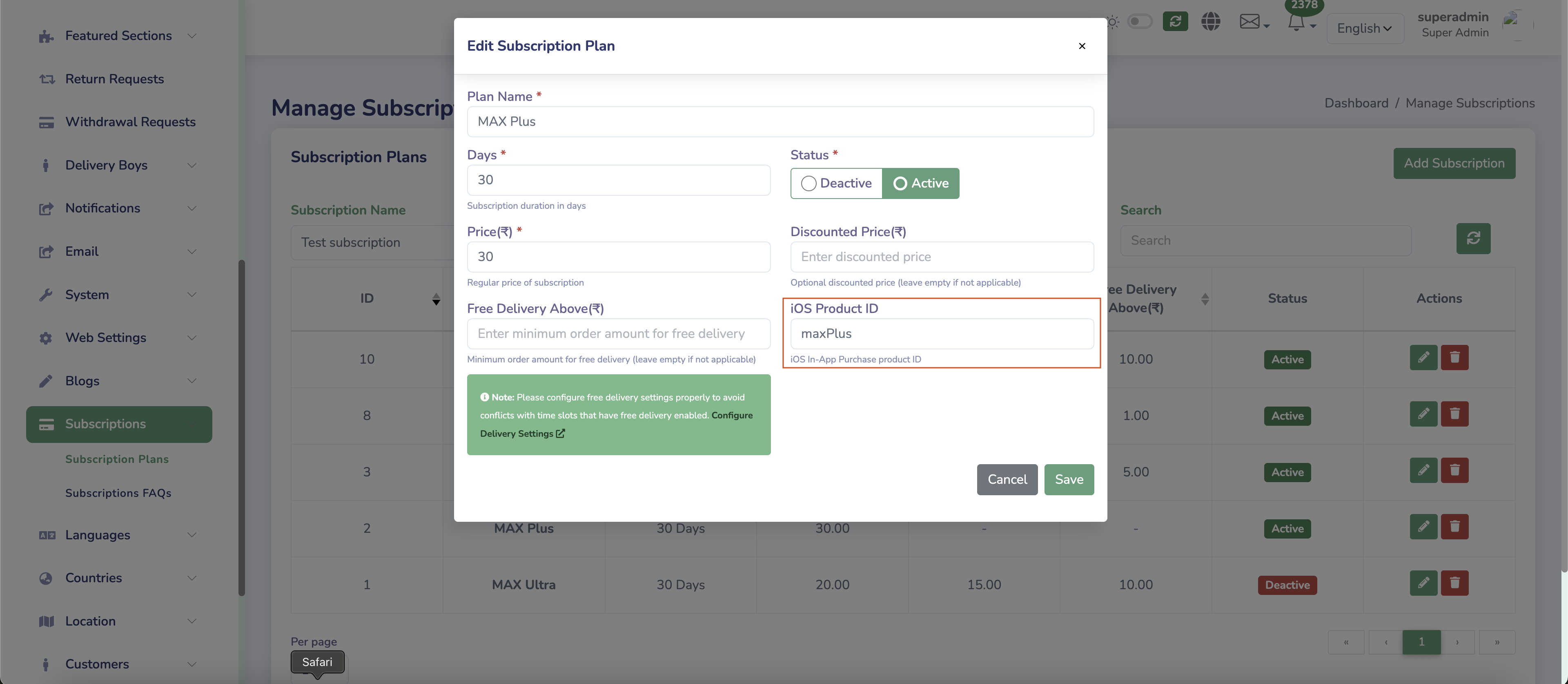 In-App Purchase Setup