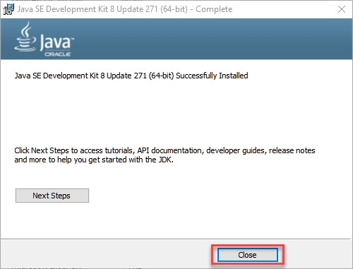 Java Install Close