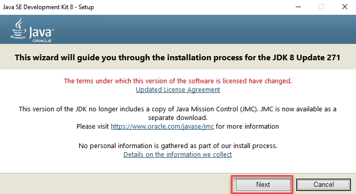 Java Install Next