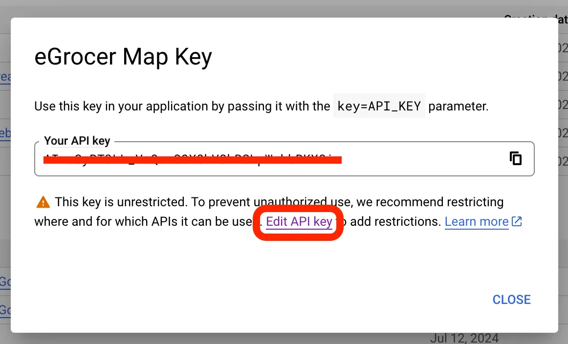 Map API Key 12