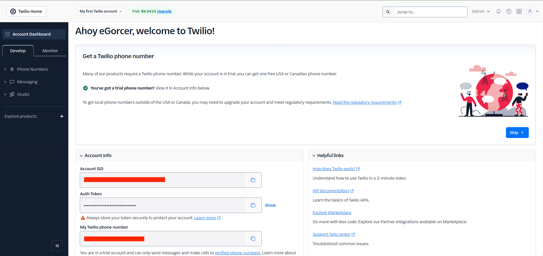 Twilio Dashboard