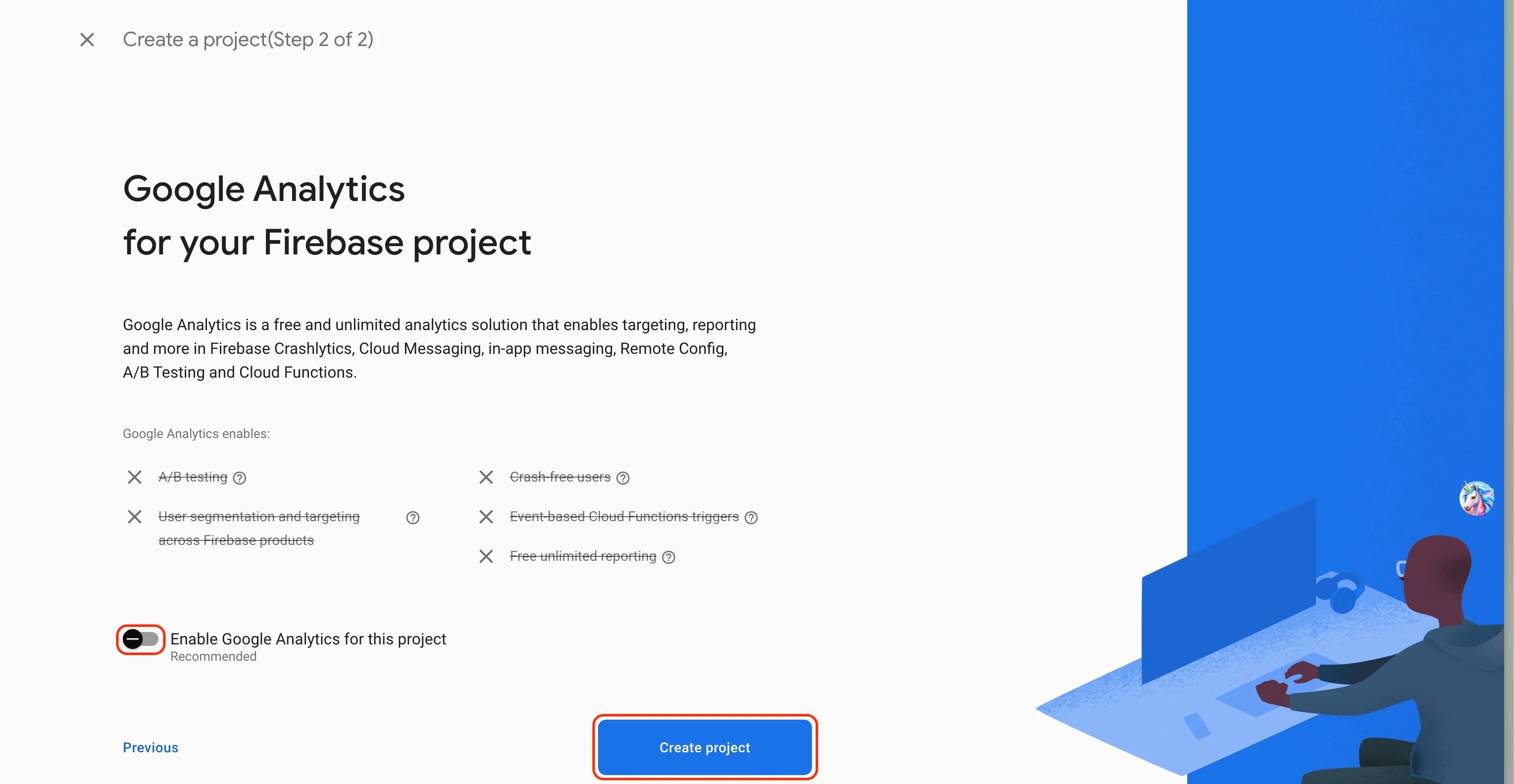 Screenshot: Firebase Project Setup Steps